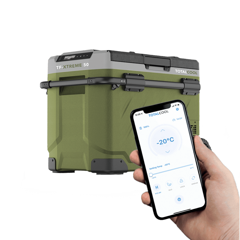 TF-Xtreme 50 Réfrigérateur Congélateur Portatif – Vert Camouflage / Gris